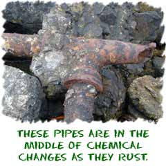 Rusting Pipe are going through chemical changes