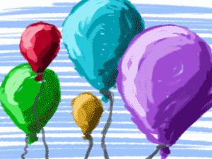 Desenhos animados de balões.
